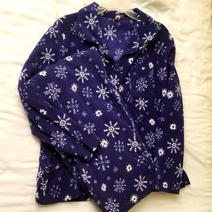 NWOT Fleece Snowflake Pajama Set - Large